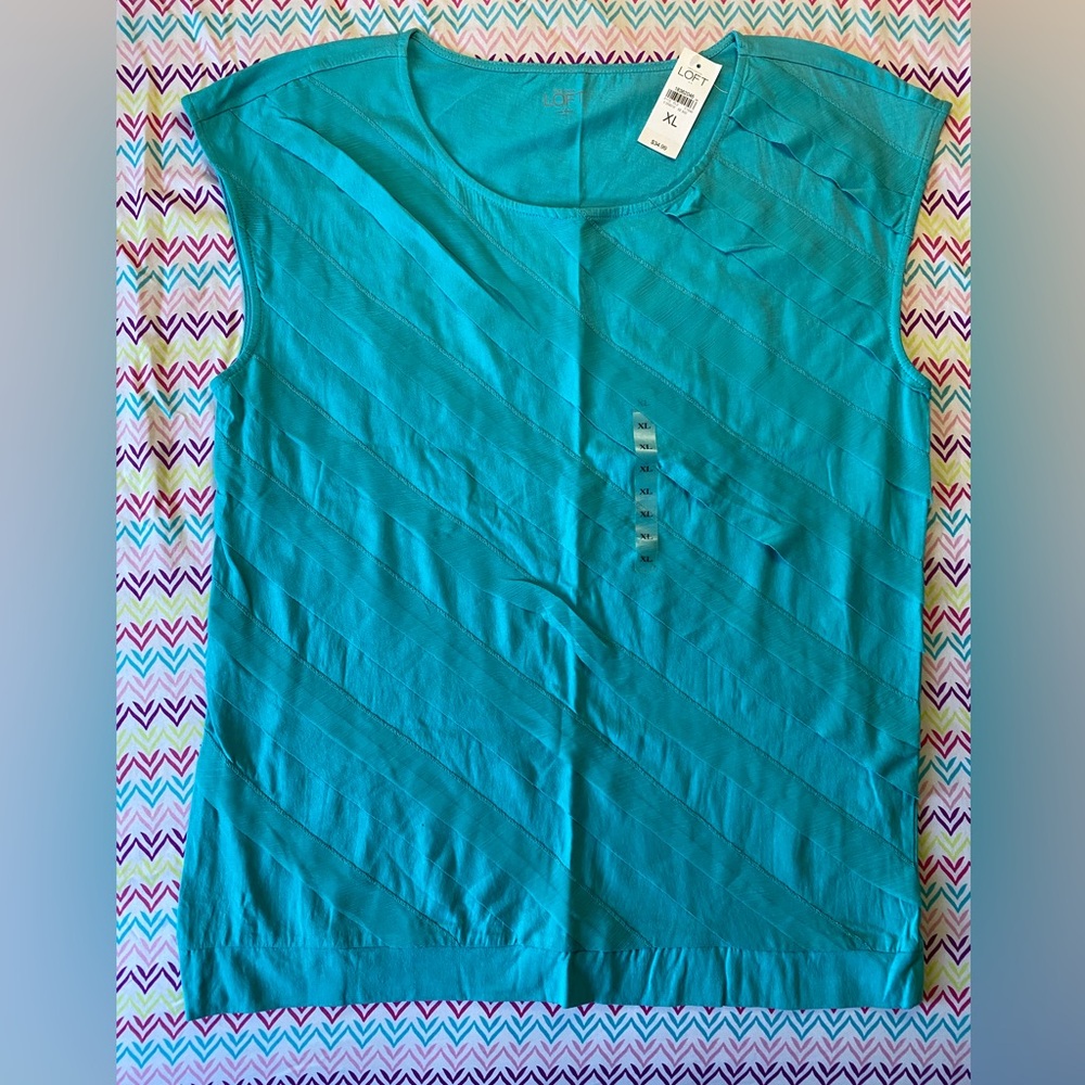 Loft Women Blue Shirt Sleeveless Size XL NET